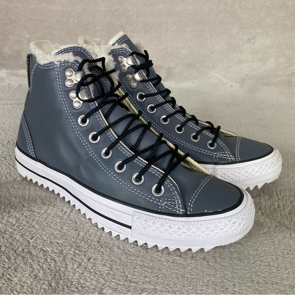 Converse Chuck Taylor City Hiker Lined Hi Shoes Men 7 Women 9 Gray Leather NEW - Picture 1 of 10